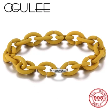 Personality Simple Silver Beads Hard Rubber X Charm Bracelets Men Women Yellow Bracelet European Fine Jewelry Gift
Personality Simple Silver Beads Hard Rubber X Charm Bracelets Men Women Yellow Bracelet European Fine Jewelry Gift