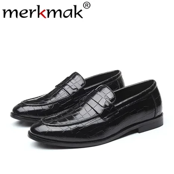 Merkmak 2019 New Men Shoes Classic Crocodile Pattern Pointed Toe Dress Shoes Wear-resistant Big Size Male Wedding Party Footwear
Merkmak 2019 New Men Shoes Classic Crocodile Pattern Pointed Toe Dress Shoes Wear-resistant Big Size Male Wedding Party Footwear