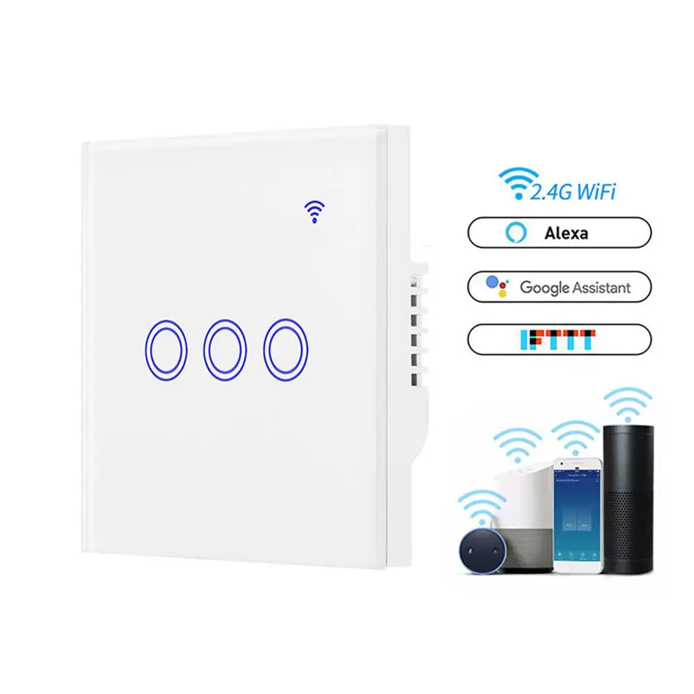 Teekar U2-86 Smart Light Switch EU Standard Wireless Wall Interruptor Touch Control WiFi Switch Works With Alexa Google Home
Teekar U2-86 Smart Light Switch EU Standard Wireless Wall Interruptor Touch Control WiFi Switch Works With Alexa Google Home