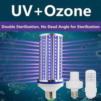 60W UV Germicidal Lamp LED with Remote control UVC Bulb E27 Home Ozone Disinfection Light Led Ultraviolet Sterilizer Sanitizer
60W UV Germicidal Lamp LED with Remote control UVC Bulb E27 Home Ozone Disinfection Light Led Ultraviolet Sterilizer Sanitizer