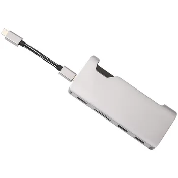 Portable 7 in 1 USB C Hub for Laptops and Smartphones, Display Port Monitor 4K HDMI RJ45 Gigabit Ethernet USB 3.0
Portable 7 in 1 USB C Hub for Laptops and Smartphones, Display Port Monitor 4K HDMI RJ45 Gigabit Ethernet USB 3.0