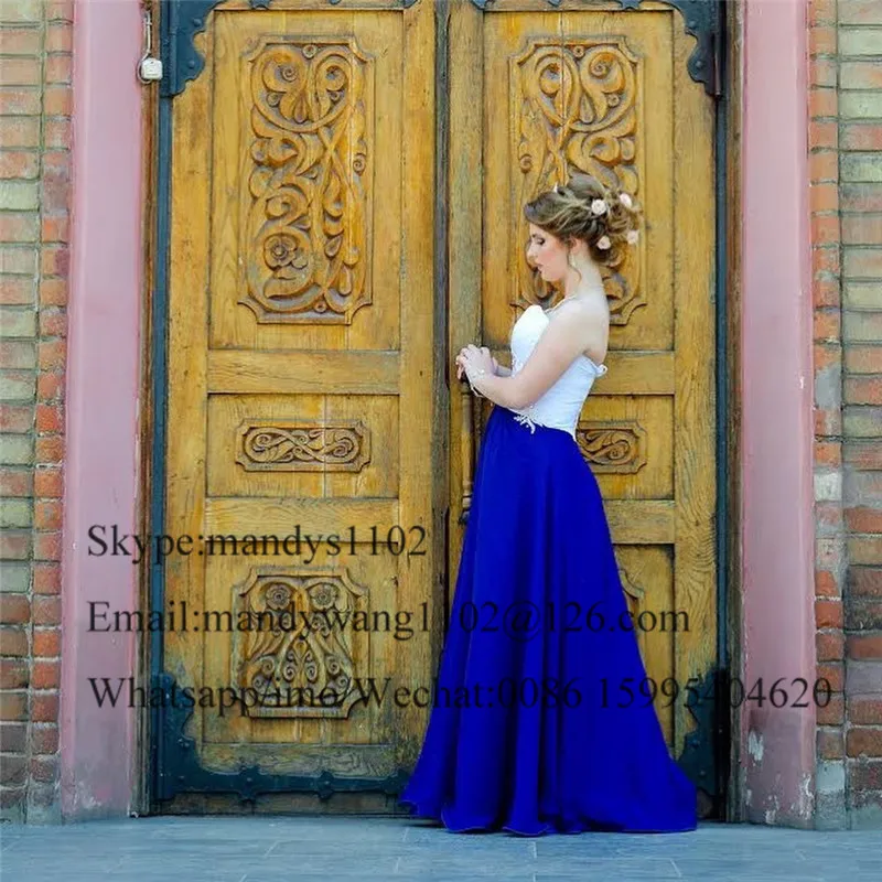 Elegant One Shoulder Long Prom Dress 2020 Ruffled Chiffon Royal Blue Turkish Evening Gowns Beading Crystal rochii de ocazie