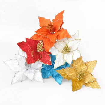 5pcs DIY Fancy Cuttings Artificial Flower Glitter Poinsettia Home Ornament Festivals Christmas Tree Wedding Decor Party Supplies 
5pcs DIY Fancy Cuttings Artificial Flower Glitter Poinsettia Home Ornament Festivals Christmas Tree Wedding Decor Party Supplies