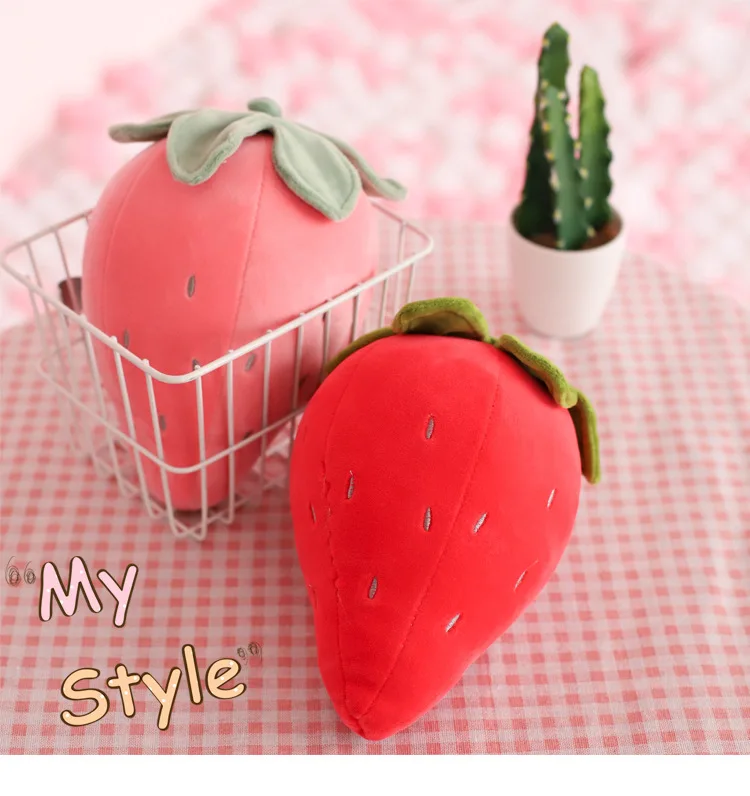 style down cotton emulational fruit plush toys strawberry pillow
