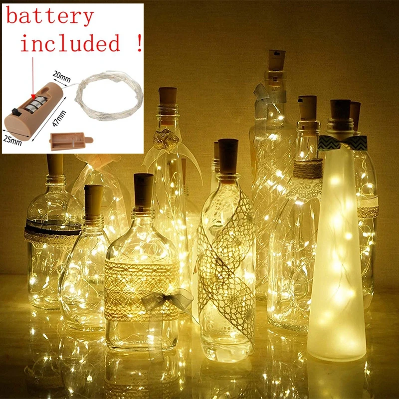 10/20/30/40/50/100pcs 2M Copper Wire Garland Corker LED Fairy String Light Wine Bottle Lights Home Party Decoration with Battery
10/20/30/40/50/100pcs 2M Copper Wire Garland Corker LED Fairy String Light Wine Bottle Lights Home Party Decoration with Battery