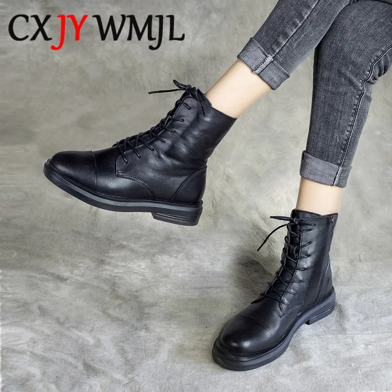 New Genuine Leather Women Boots Side Zipper Cowhide Ankle Boot Fashion Female Spring Travel Shoes Black Low-heeled Winter Bootie
New Genuine Leather Women Boots Side Zipper Cowhide Ankle Boot Fashion Female Spring Travel Shoes Black Low-heeled Winter Bootie