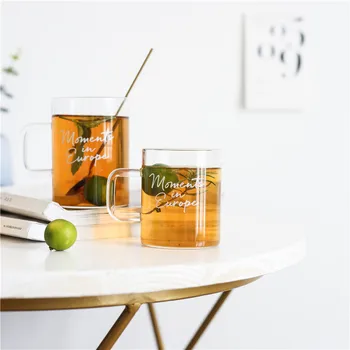 Brief White Letter Breakfast Milk Glass with Handgrip 300ml/450ml Heat Resistant Water Mug Household Coffee Cups for Couple Gift 
Brief White Letter Breakfast Milk Glass with Handgrip 300ml/450ml Heat Resistant Water Mug Household Coffee Cups for Couple Gift