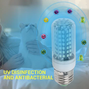 UVC LED Bulb E27 UV LED Lamp 10W Desinfection Light LED Corn Bulb 110V/220V Ultraviolet Light Bactericidal Sterilization Lamp
UVC LED Bulb E27 UV LED Lamp 10W Desinfection Light LED Corn Bulb 110V/220V Ultraviolet Light Bactericidal Sterilization Lamp