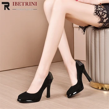 RIBETRINI Consise Office Female Shoes Woman Round Toe Crystal High Heel Pumps Women Shallow Slip On Dress Casual Black Pumps
RIBETRINI Consise Office Female Shoes Woman Round Toe Crystal High Heel Pumps Women Shallow Slip On Dress Casual Black Pumps
