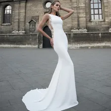 New Arrival Elegant Mermaid Wedding Dress 2021 Appliques Cut-Out Sweep Train Stain Robe De Mariee For Women Bride Gown Simple
New Arrival Elegant Mermaid Wedding Dress 2021 Appliques Cut-Out Sweep Train Stain Robe De Mariee For Women Bride Gown Simple