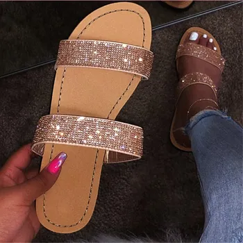 SANDRA JRR Summer Slippers Fashion Full Crystal Decoration Sandals Women Flat Heel Open Toe Outside Drags Slides Shoes Flats
SANDRA JRR Summer Slippers Fashion Full Crystal Decoration Sandals Women Flat Heel Open Toe Outside Drags Slides Shoes Flats