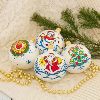 Set of Christmas balls "Frosty" (set of 4 pieces) 7.5 cm 1485925 
Set of Christmas balls "Frosty" (set of 4 pieces) 7.5 cm 1485925