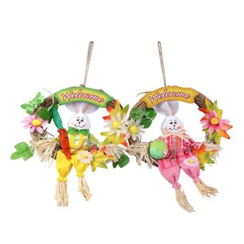 2PCS Straw Wreath Easter Bunny Flowers Wedding Ornament Rustic Home Decor Kids Room Door Decoration Home Pendants
2PCS Straw Wreath Easter Bunny Flowers Wedding Ornament Rustic Home Decor Kids Room Door Decoration Home Pendants