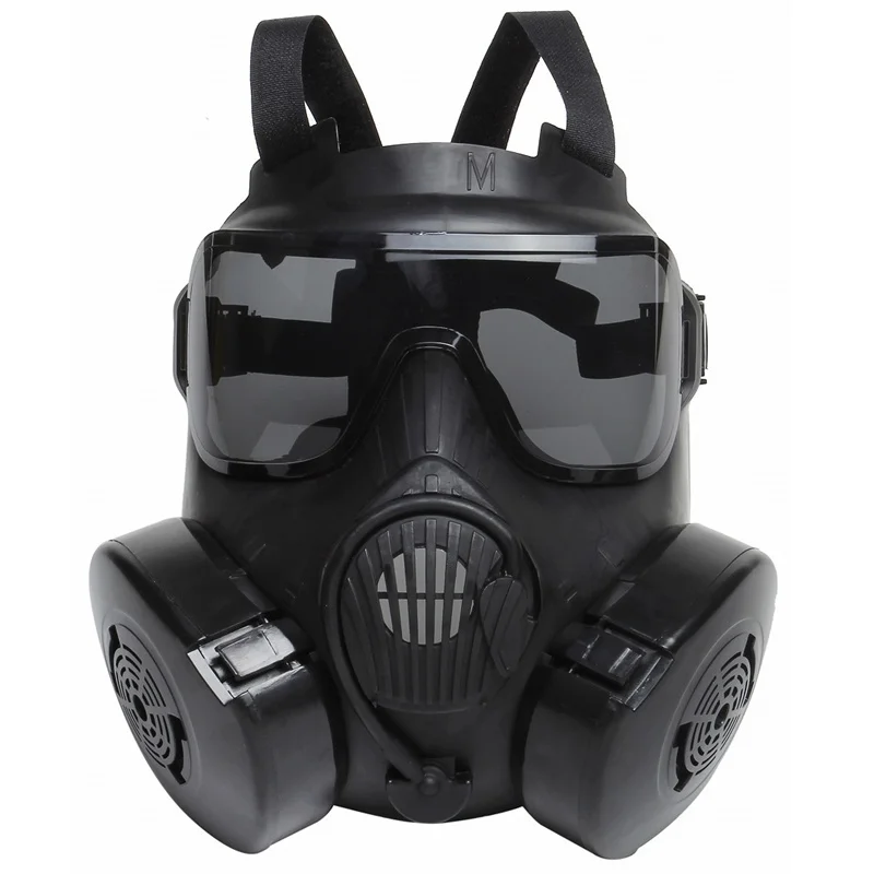 

DC15 Tactical Airsoft Paintball Skull Protective Full Face M50 Gas Mask With Fan Black Military CS Wargame Cosplay
