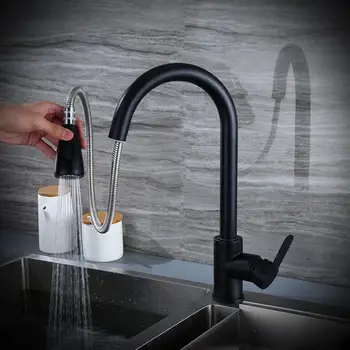 Blackend Spring Kitchen Faucet Pull out Side Sprayer Dual Spout Single Handle Mixer Tap Sink Faucet 360 Rotation Water Faucet
Blackend Spring Kitchen Faucet Pull out Side Sprayer Dual Spout Single Handle Mixer Tap Sink Faucet 360 Rotation Water Faucet