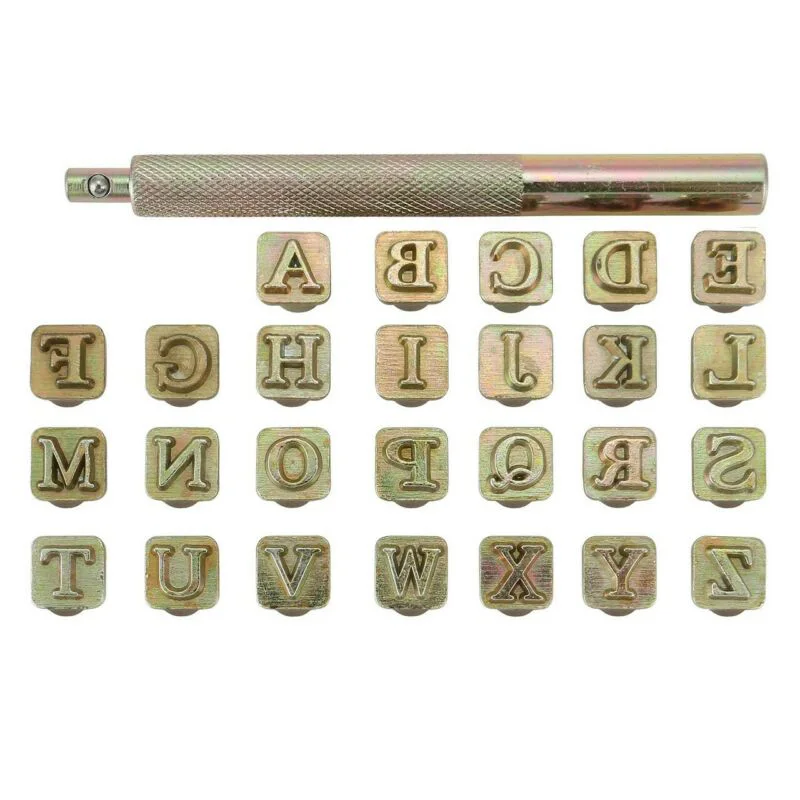 26pcs Alphabet Letter Seal Metal Punching DIY Handmade Leather Craft Tool Kit Stamping Handles For Use On The Lather Products
26pcs Alphabet Letter Seal Metal Punching DIY Handmade Leather Craft Tool Kit Stamping Handles For Use On The Lather Products