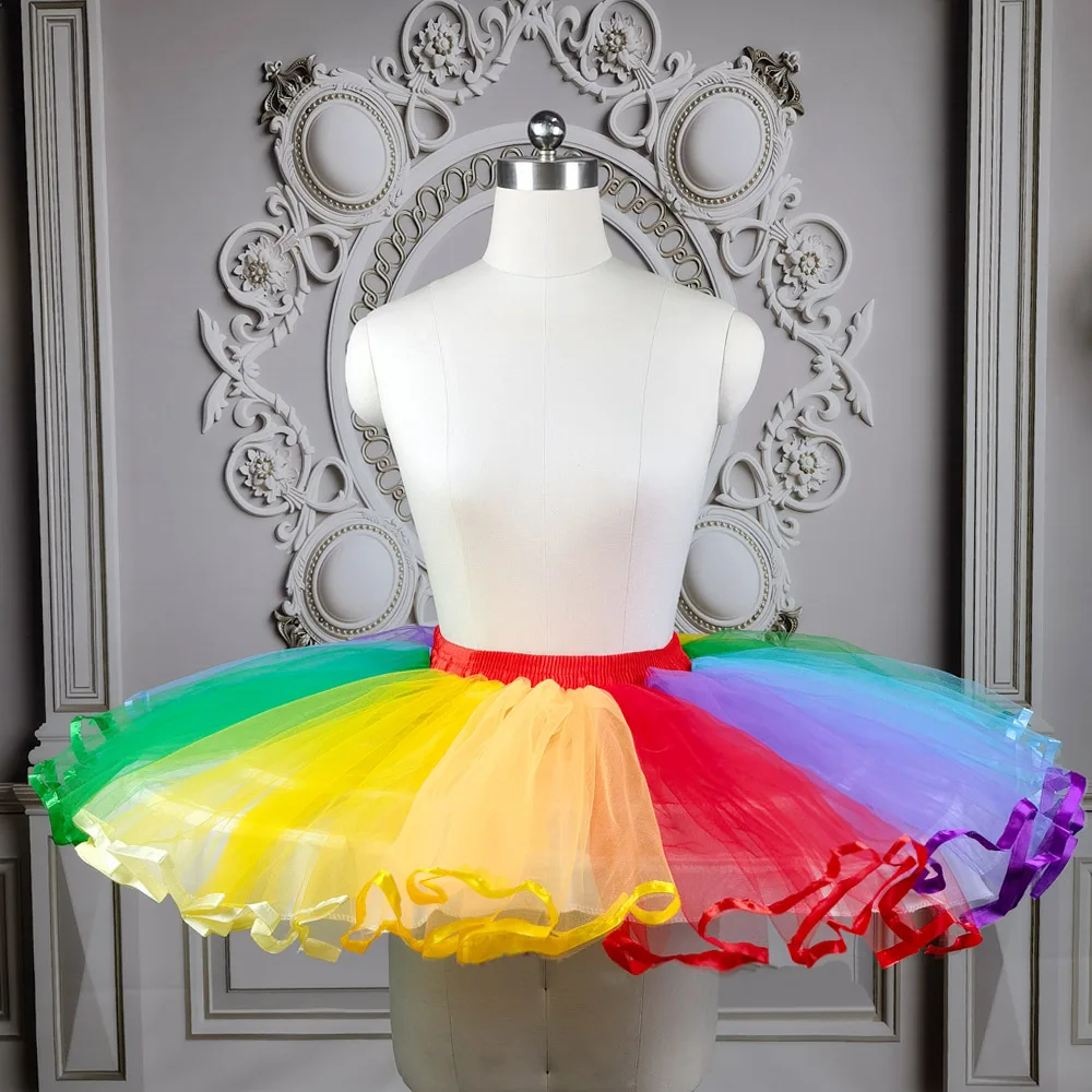 

JIERUIZE Ball Gown Ballet Underskirt Skirt Short Dress Cosplay Petticoat Three Bones Puffy Lolita Rockabilly Crinoline