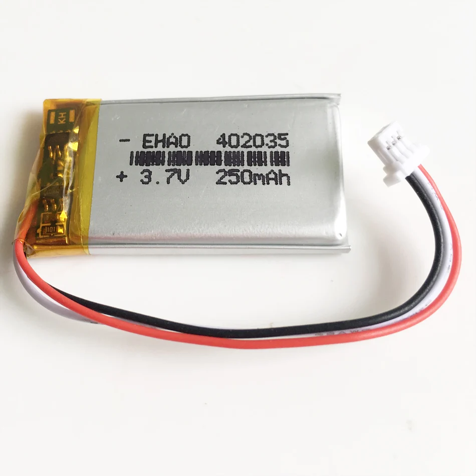Литий полимерная аккумуляторная батарея 3 7 в 250 мАч 402035 с JST 1 0 мм контакта для