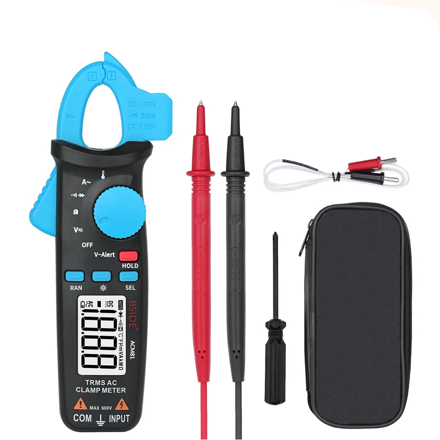 BSIDE ACM81 Digital Clamp Multimeter Meter AC 200A Auto Range 2000 Counts multimetro tester V7F8 Tools Set
BSIDE ACM81 Digital Clamp Multimeter Meter AC 200A Auto Range 2000 Counts multimetro tester V7F8 Tools Set