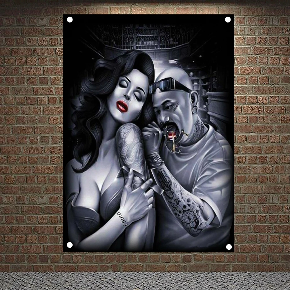 Sexy Tattoo Girl Banners Canvas Painting Skull Art Posters Flag Flip Chart Tapestry Mural Hanging Cloth Bar Cafe Home Decoration
Sexy Tattoo Girl Banners Canvas Painting Skull Art Posters Flag Flip Chart Tapestry Mural Hanging Cloth Bar Cafe Home Decoration