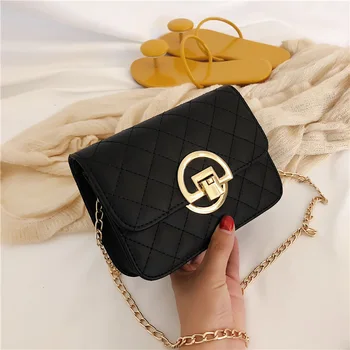 Novelty small bag ladies summer new fashion and comfortable European and American lattice chain bag shoulder bag messenger bag 
Novelty small bag ladies summer new fashion and comfortable European and American lattice chain bag shoulder bag messenger bag