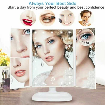 Touch Screen Makeup Mirror with 22 LED Light 1X/2X/3X/10X Magnifying Glass Compact Vanity Mirror Flexible Cosmetics Mirrors Make
Touch Screen Makeup Mirror with 22 LED Light 1X/2X/3X/10X Magnifying Glass Compact Vanity Mirror Flexible Cosmetics Mirrors Make