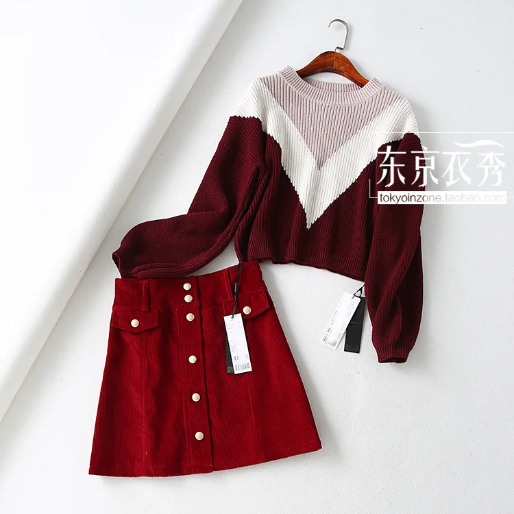 A Generation of Younger Fashion Mixed Colors Loose-Fit Sweater Corduroy Skirt Two-Piece Set Entity
A Generation of Younger Fashion Mixed Colors Loose-Fit Sweater Corduroy Skirt Two-Piece Set Entity