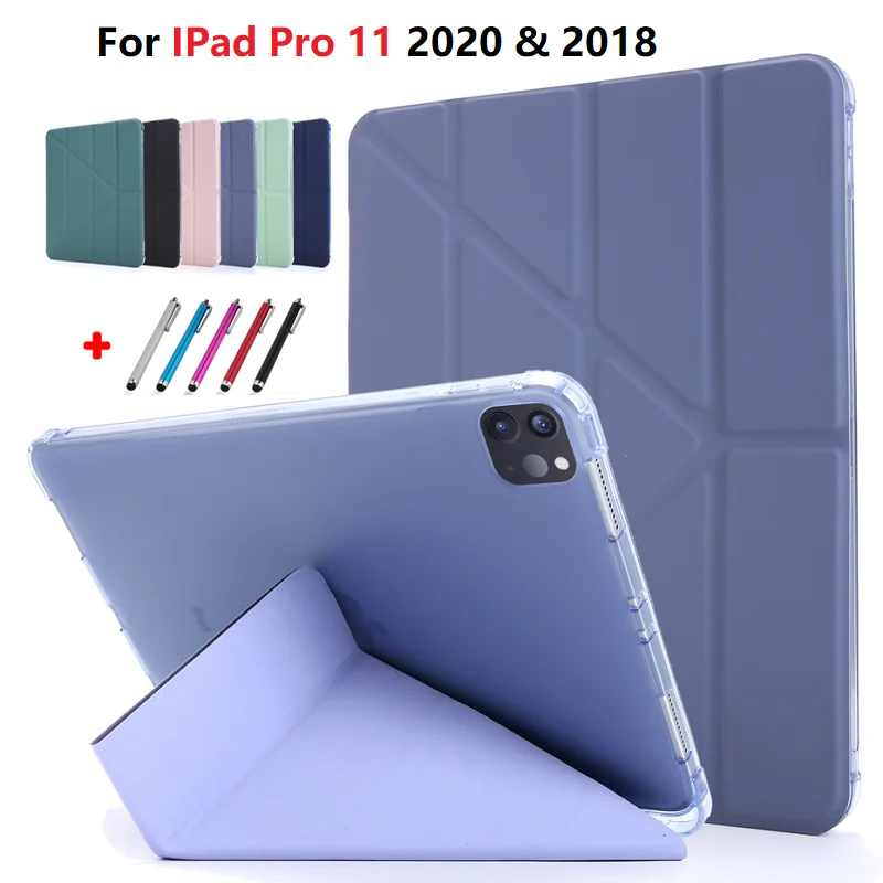 Умный тонкий Чехол для iPad Pro 11 2018 чехол из искусственной кожи с задней стендой 2020