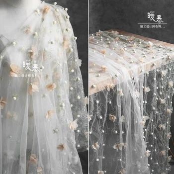 New 3D stereo flower Embroidery Fabric French Organza DIY Home Decor Patchwork bazin riche Wedding Dress Lace tulle Fabric
New 3D stereo flower Embroidery Fabric French Organza DIY Home Decor Patchwork bazin riche Wedding Dress Lace tulle Fabric