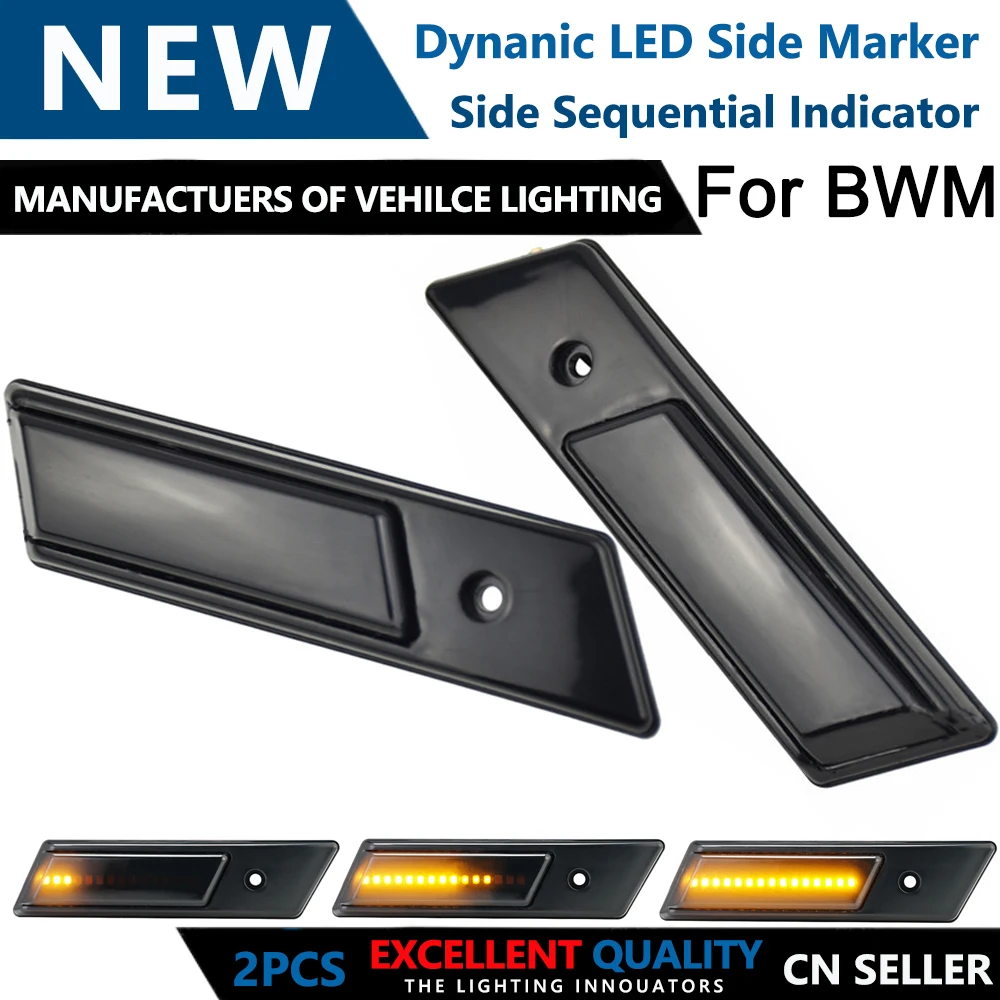 2PCS Dynamic Blinker Indicator Side Marker Turn Signal Light For BMW 3 5 7 Series E32 E34 E36 1990-1996 LED Sequential Lamps
2PCS Dynamic Blinker Indicator Side Marker Turn Signal Light For BMW 3 5 7 Series E32 E34 E36 1990-1996 LED Sequential Lamps