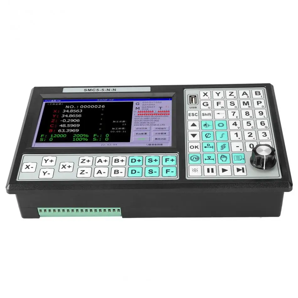5 Axis Controller 7 Inch Offline Motion Controller 7'' 12-24V USB G-Code Replace Mach3 for CNC Engraving Cutting Milling Machine
5 Axis Controller 7 Inch Offline Motion Controller 7'' 12-24V USB G-Code Replace Mach3 for CNC Engraving Cutting Milling Machine