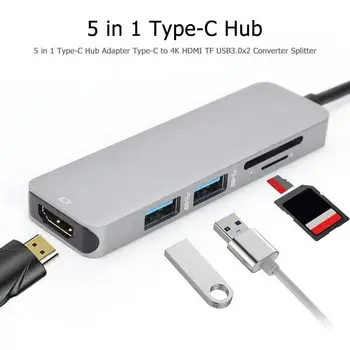 5 in 1 Type-C HUB Adapter USB C to Multi USB 3.0 HDMI Adapter Dock for MacBook Backward Compatible with USB2.0 Silver Grey
5 in 1 Type-C HUB Adapter USB C to Multi USB 3.0 HDMI Adapter Dock for MacBook Backward Compatible with USB2.0 Silver Grey