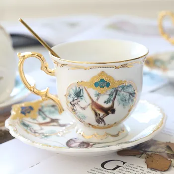 Cups & Saucers Ceramic Tea Set Coffee Mugs With Gold 304 Stainless Steel Spoon Jungle Series Style Gift Box Packaging 220ML
Cups & Saucers Ceramic Tea Set Coffee Mugs With Gold 304 Stainless Steel Spoon Jungle Series Style Gift Box Packaging 220ML