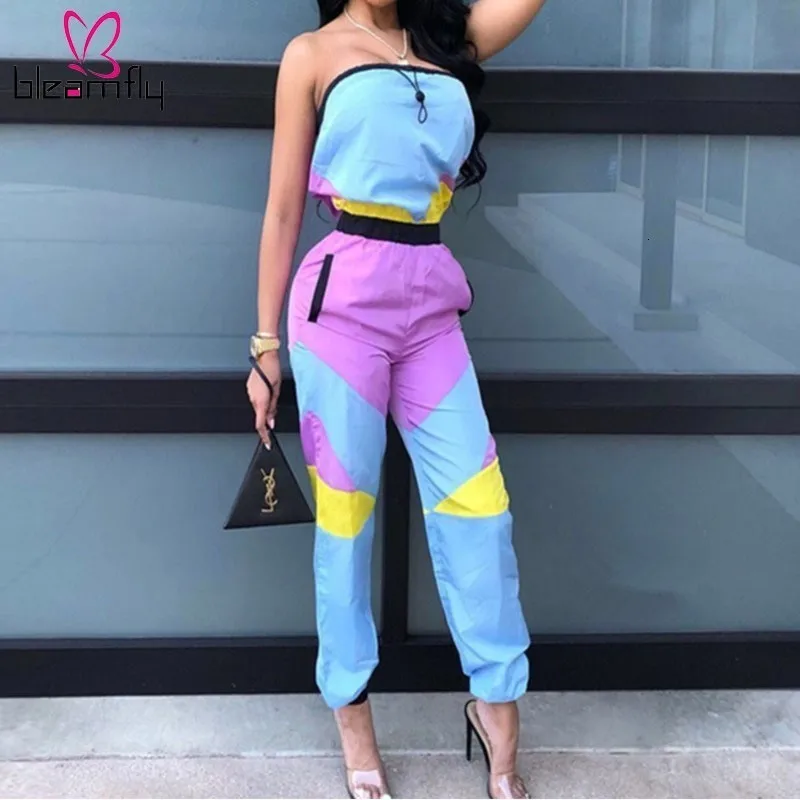 Contrast Color Patchwork Two Pieces Sets Tracksuit Strapless Crop Top And High Waist Casual Pant Purple Yellow 2 Piece Outfits
Contrast Color Patchwork Two Pieces Sets Tracksuit Strapless Crop Top And High Waist Casual Pant Purple Yellow 2 Piece Outfits