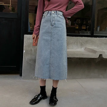 Vintage Tassel Pencil Denim Skirts Women Split Light Blue High Waist Korean Long Midi Skirt Casual Jeans Skirt Plus Size W381
Vintage Tassel Pencil Denim Skirts Women Split Light Blue High Waist Korean Long Midi Skirt Casual Jeans Skirt Plus Size W381