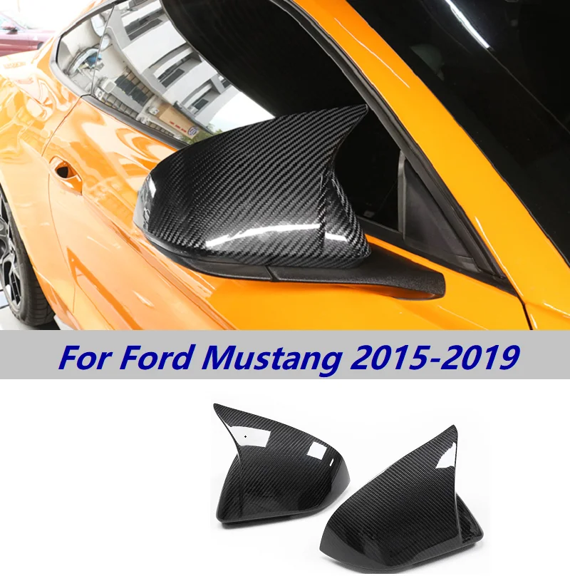 

Накладка на зеркало заднего вида из натурального сухого углеродного волокна для Ford Mustang 2015-2019
