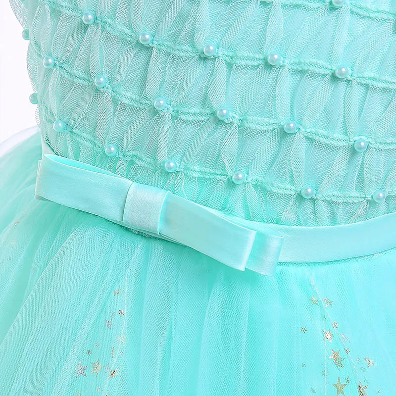 2020 Toddler Girls Mess Ball Gown Dresses Elegant Polka Star Tulle Dress Children Princess Party Wedding Dress 3 5 6 8 9 10 year (7)