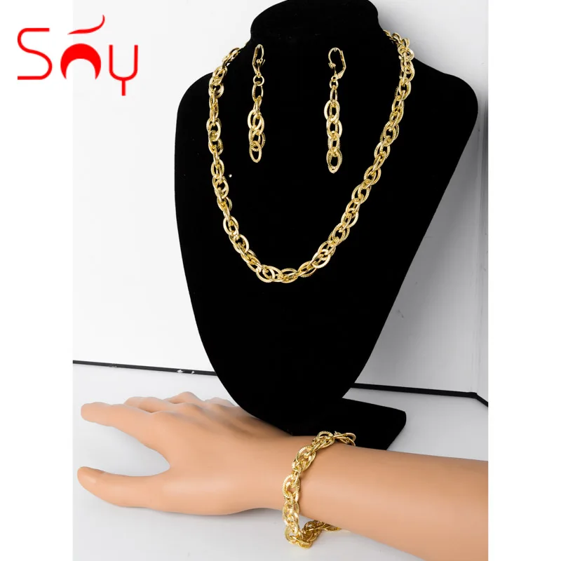 Ювелирные изделия Sunny Jewelry африканские Дубаи цепи наборы ожерелье серьги браслет