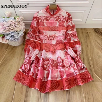 SPENNEOOY Designer Custom Women Summer Puff Ruffles Print High End Mini Dress Lantern Sleeve Turtleneck Ladies Vintage Dresses
SPENNEOOY Designer Custom Women Summer Puff Ruffles Print High End Mini Dress Lantern Sleeve Turtleneck Ladies Vintage Dresses