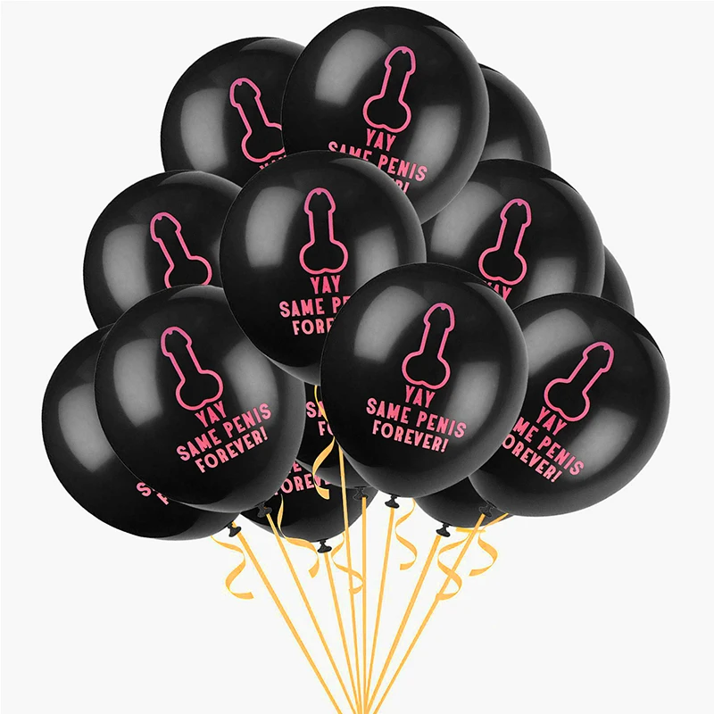 

12Inch Bachelorette Balloons Bachelor Party Penis Balloon YAY SAME PENIS FOREVER Hen Night Party Flamingo Sequin Wedding Balloon