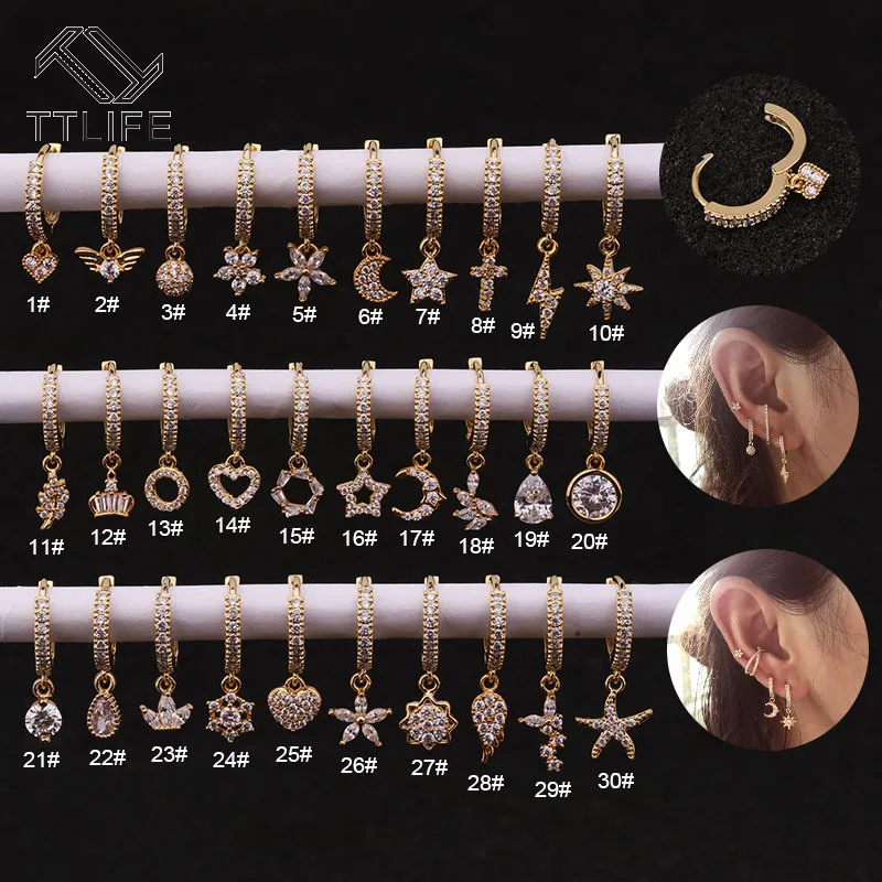 TTLIFE Creative Earrings Rhinestone Inlaid Lightning Hoop Double Side Tragus Daith Rook Cartilage Ear Piercing Jewelry for Women
TTLIFE Creative Earrings Rhinestone Inlaid Lightning Hoop Double Side Tragus Daith Rook Cartilage Ear Piercing Jewelry for Women