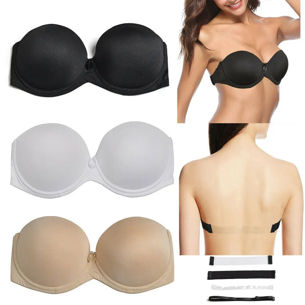 New Nude Black White Invisible Backless Strapless Bras Sexy Push up Multiway Halter Wedding Underwear Size A B C D E F Cups
New Nude Black White Invisible Backless Strapless Bras Sexy Push up Multiway Halter Wedding Underwear Size A B C D E F Cups