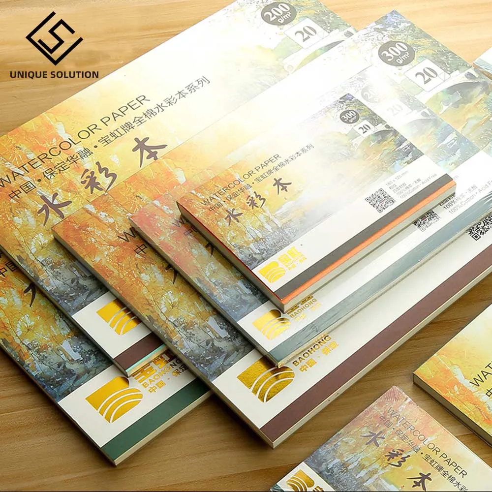 300g/m2 Professional Watercolor Paper 20Sheets 100% Cotton Hand-Painted Water Color Painting Book Office School Art Supplies
300g/m2 Professional Watercolor Paper 20Sheets 100% Cotton Hand-Painted Water Color Painting Book Office School Art Supplies