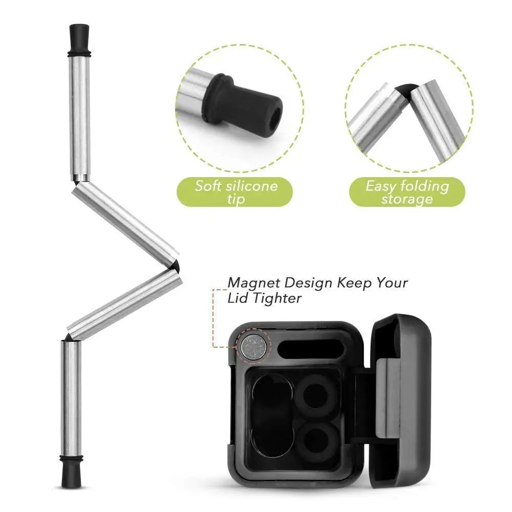 Outdoor Collapsible Straw Portable Stainless Steel Straw Retractable Straw Folding Straw Creative Silica Straw Travel Essential
Outdoor Collapsible Straw Portable Stainless Steel Straw Retractable Straw Folding Straw Creative Silica Straw Travel Essential