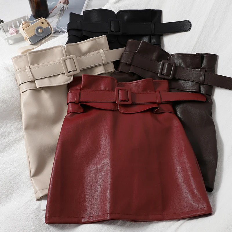 Fashion Bud Leather Skirt, High Waist Skirt, Korean Style Pure Color Hip Skirt, PU Mini Leather Skirt, A-line Skirt
Fashion Bud Leather Skirt, High Waist Skirt, Korean Style Pure Color Hip Skirt, PU Mini Leather Skirt, A-line Skirt