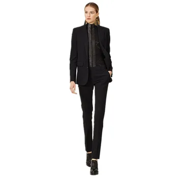 Jacket+Pants Womens Business Suit Black Female Office Uniform Blazer Ladies Formal Trouser Suit 2 Piece Slim Single Breasted 
Jacket+Pants Womens Business Suit Black Female Office Uniform Blazer Ladies Formal Trouser Suit 2 Piece Slim Single Breasted