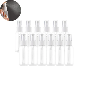 

12PC Clear Plastic Spray Empty Bottle 30ml/50ml Small Spray Bottle with Plastic Sprayer Mini Refillable Container Empty Cosmetic