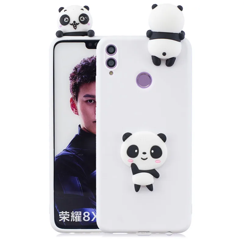 Чехол для Honor 8S силиконовый чехол телефона с 3d изображением милой панды единорога