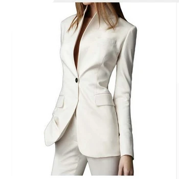 Custom made Pant Suits White Casual Female Single Button Ladies' Business Suit Office suits 2 Pieces jacket+pants
Custom made Pant Suits White Casual Female Single Button Ladies' Business Suit Office suits 2 Pieces jacket+pants