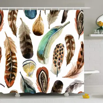 Shower Curtain Set with Hooks 66x72 Watercolor Seamless Ornament Dotty Colorful Feather Made Bird Hand Drawn Pheasant Abstract
Shower Curtain Set with Hooks 66x72 Watercolor Seamless Ornament Dotty Colorful Feather Made Bird Hand Drawn Pheasant Abstract